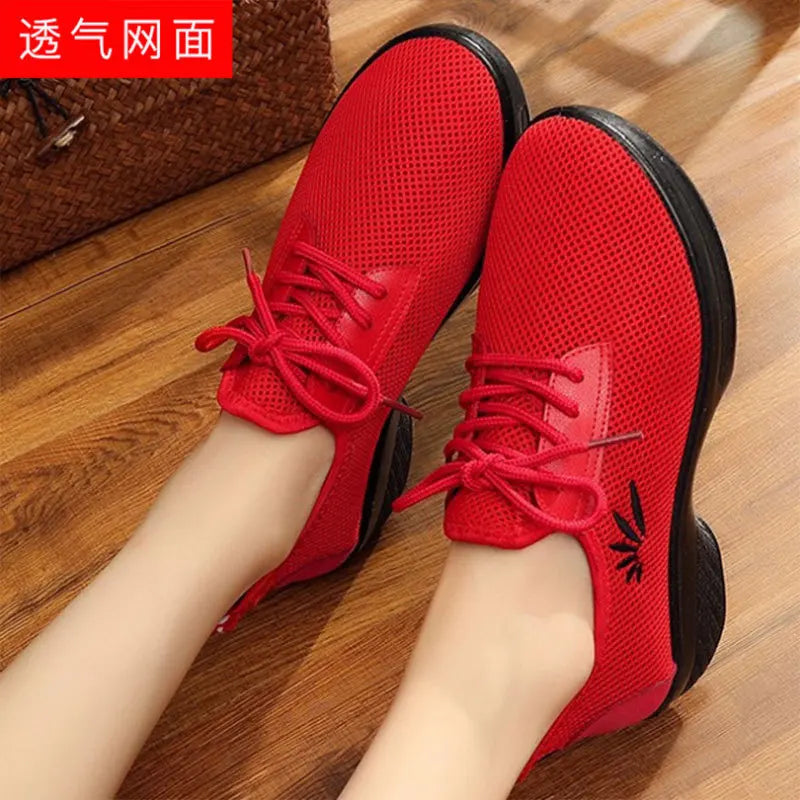 2025 Autumn New Dance Shoes Jazz Modern Dance Anti-Slip Breathable Sneakers Increased Thick Soles Women Shoes Hot Sale