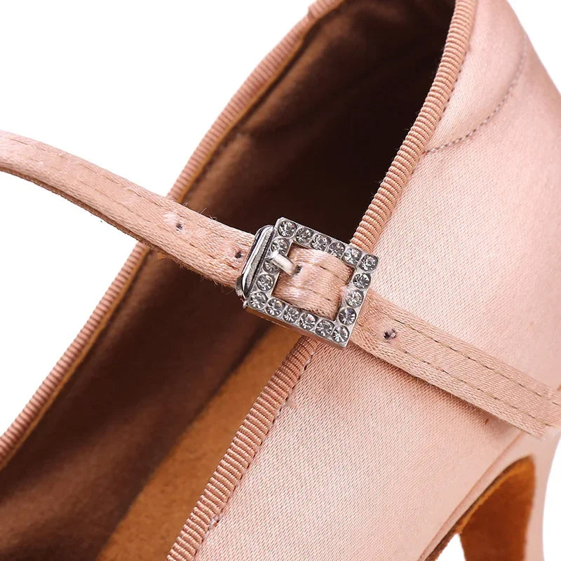 Adult High-heeled Modern Laitn Dancing Shoes Professional National Standard Dance Practice Women Waltz Dancing Shoes Flamenco