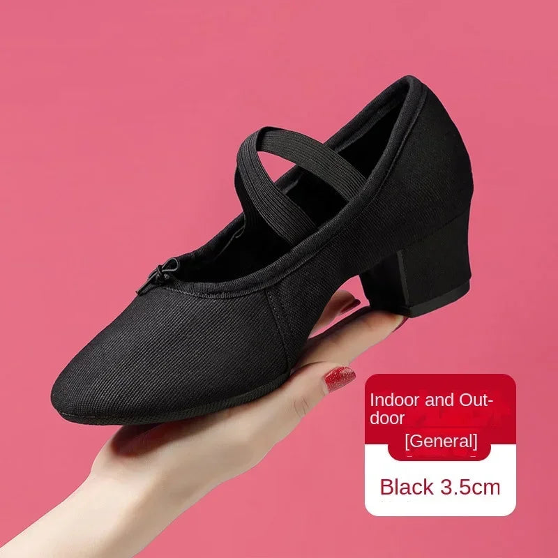 Adult Jazz Ballroom Canvas Dance Shoes Women Teacher Soft Sole Latin Modern Dance National Shoes Standard Practice Hot Sale