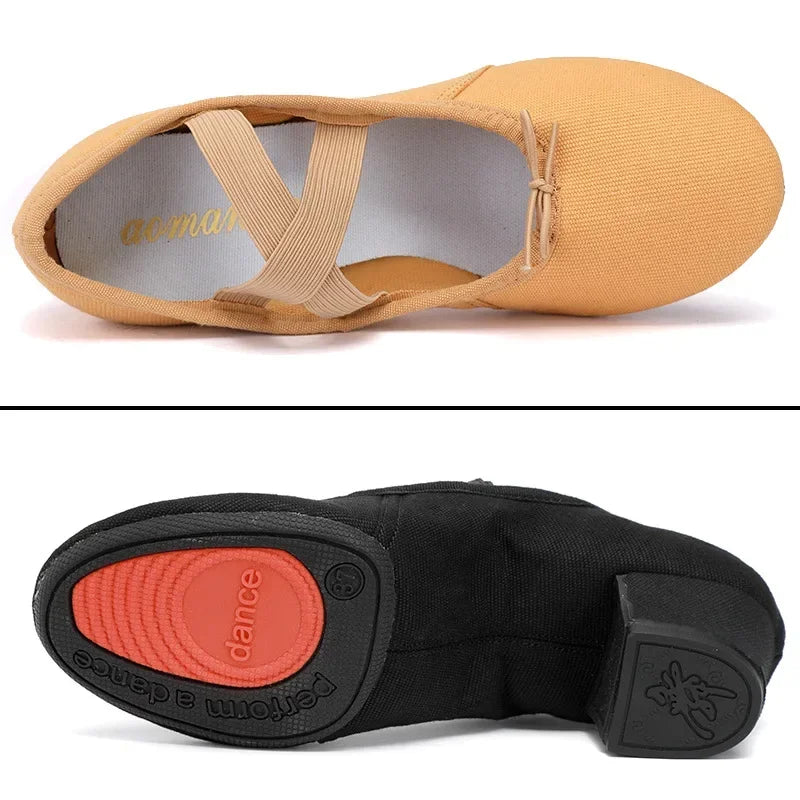 Adult Jazz Ballroom Canvas Dance Shoes Women Teacher Soft Sole Latin Modern Dance National Shoes Standard Practice Hot Sale