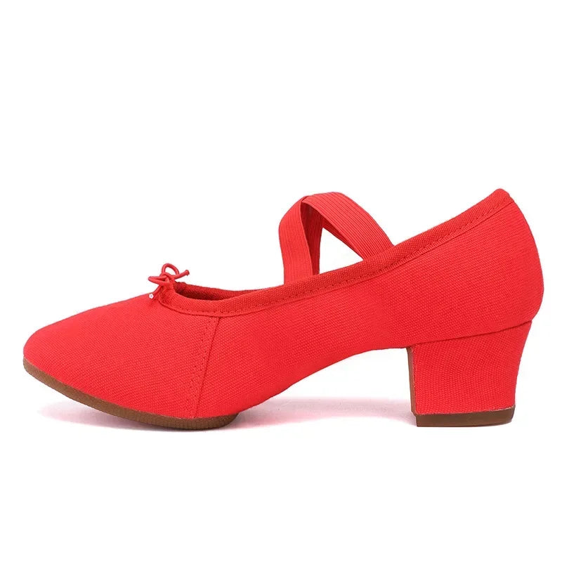 Adult Jazz Ballroom Canvas Dance Shoes Women Teacher Soft Sole Latin Modern Dance National Shoes Standard Practice Hot Sale