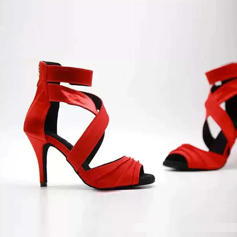 Black Latin Dance Shoes Strip Pole Dance Party  High Heel Sandals Summer New Hot Sale Indoor Stage Game Women Performance