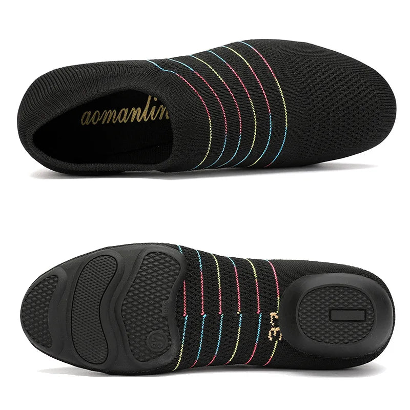 Flying Woven Mesh Dance Shoes Female Modern Dance Jazz Soft Sole Ballet Fitness Shoes Latin Dance for Women Hot Sale 2025