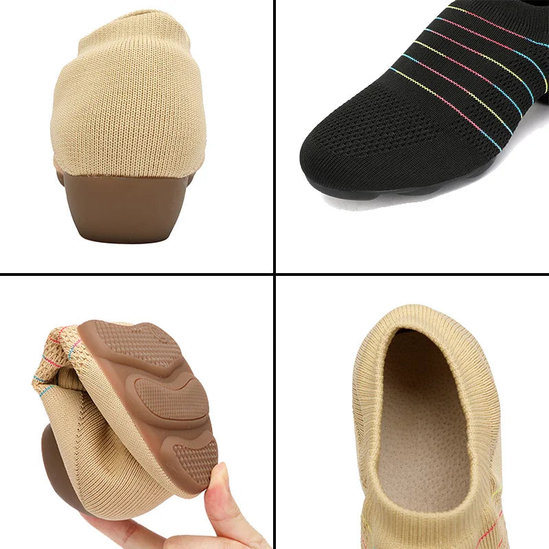 Flying Woven Mesh Dance Shoes Female Modern Dance Jazz Soft Sole Ballet Fitness Shoes Latin Dance for Women Hot Sale 2025