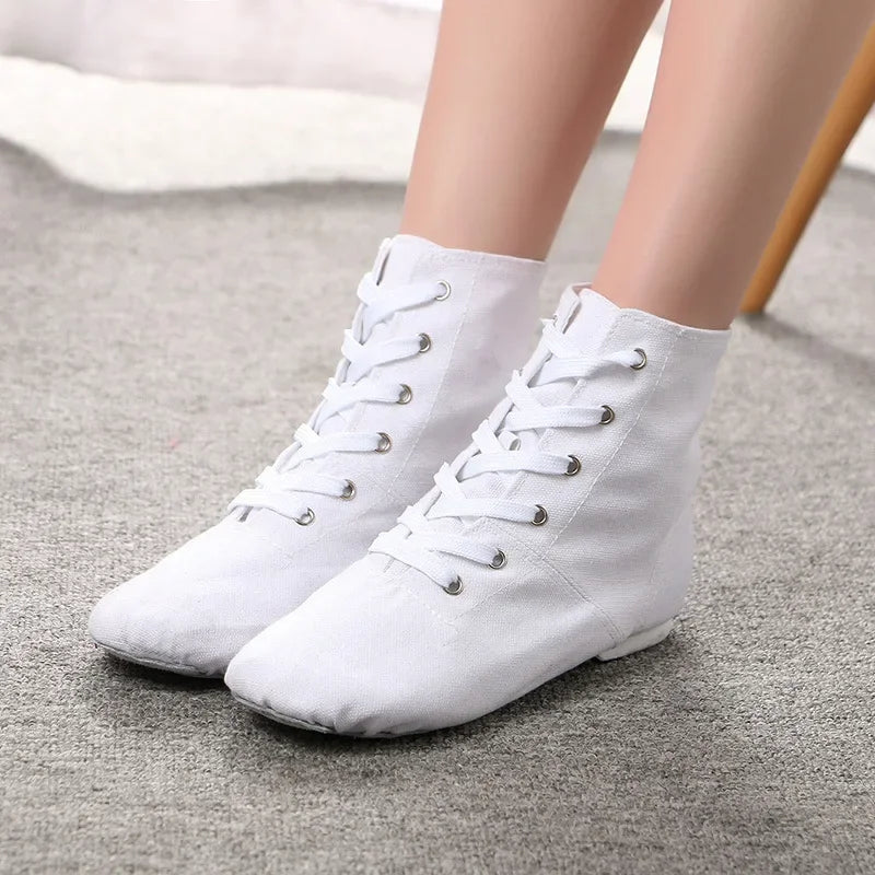 High-top Adult Children's Ballet Shoes Canvas Jazz Boots Soft-soled Dance Shoes New Exercise Women's Modern Dance Hot Sale
