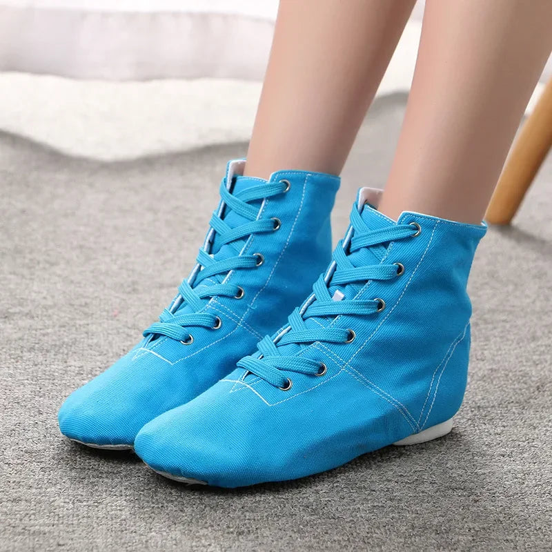 High-top Adult Children's Ballet Shoes Canvas Jazz Boots Soft-soled Dance Shoes New Exercise Women's Modern Dance Hot Sale