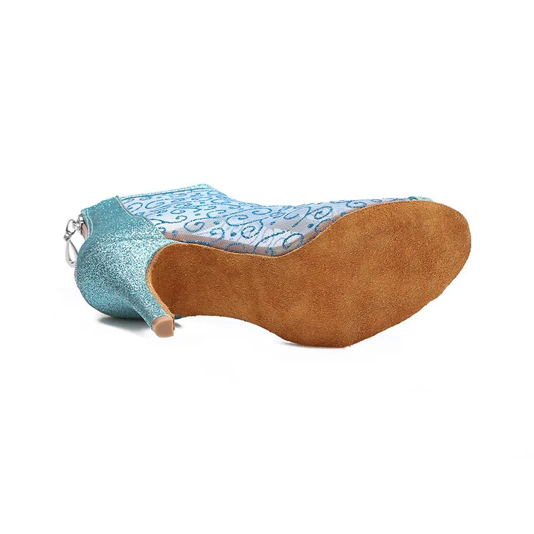 Mesh Breathable Latin Dance Shoes for Women High Heel Party Ballroom Jazz Soft Bottom Sandals 2025 Summer Hot Sale Boots