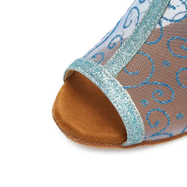 Mesh Breathable Latin Dance Shoes for Women High Heel Party Ballroom Jazz Soft Bottom Sandals 2025 Summer Hot Sale Boots