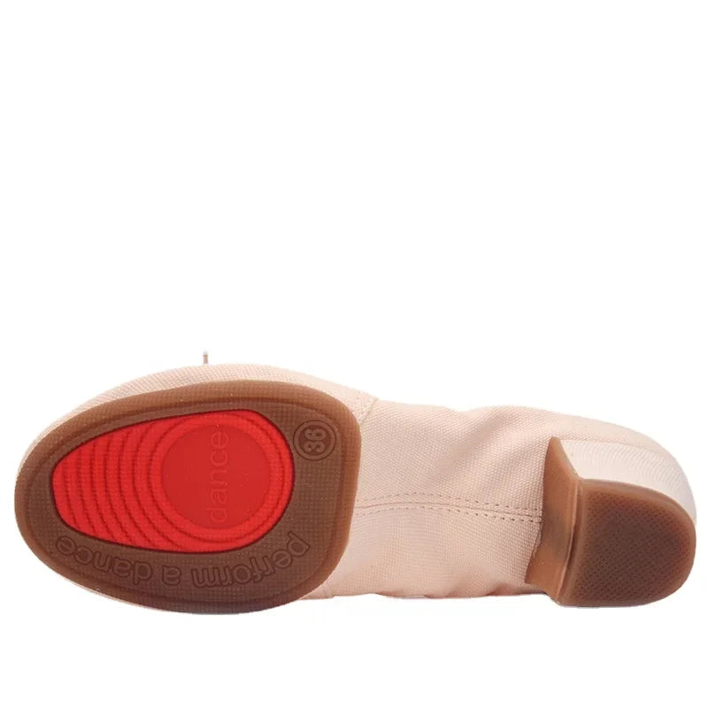 Professional Latin Dance Practice Dance Shoes Women Canvas Jazz Tango Cha Cha Teacher Dance Shoes Indoor Soft Sole Practice Heel