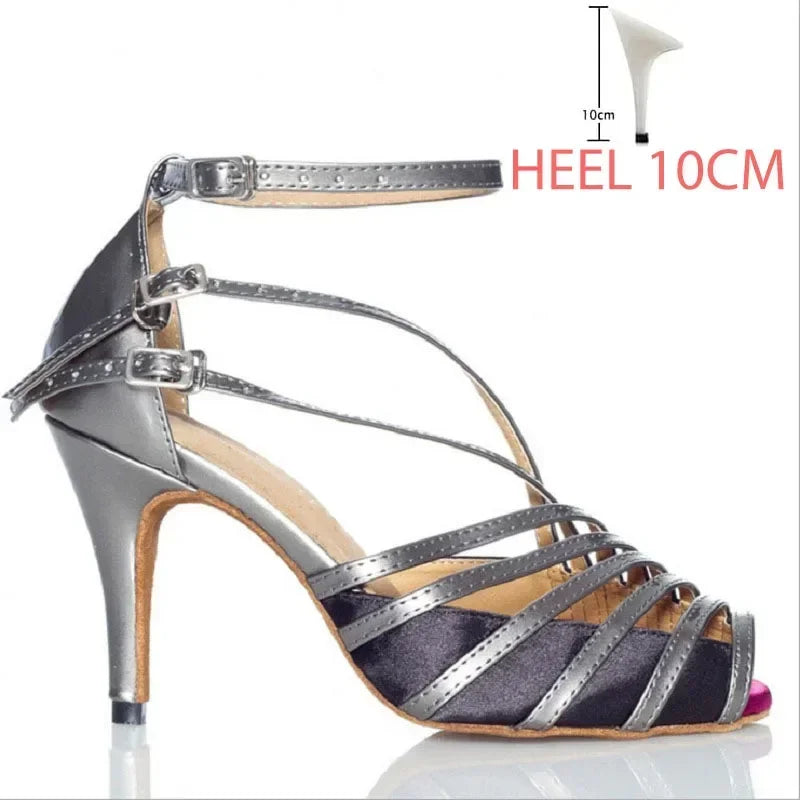 Women Latin Ballroom Dance Shoes Female Salsa Sandals Indoor Soft Sole Ladies Sambal Tango  Shoes Party Stage Game Performance